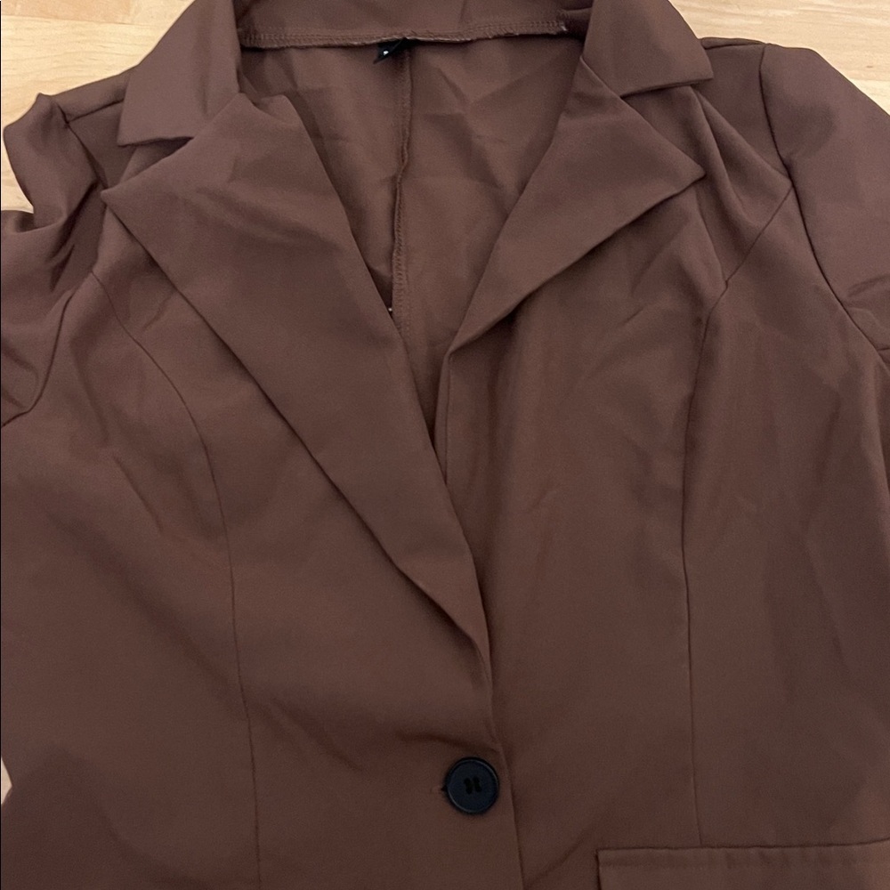 SHEIN Chocolate Brown Women's Blazer - Picture 5 of 6